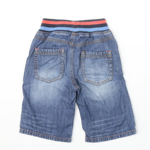 Mini Club Boys Blue 100% Cotton Bermuda Shorts Size 4-5 Years Regular Drawstring