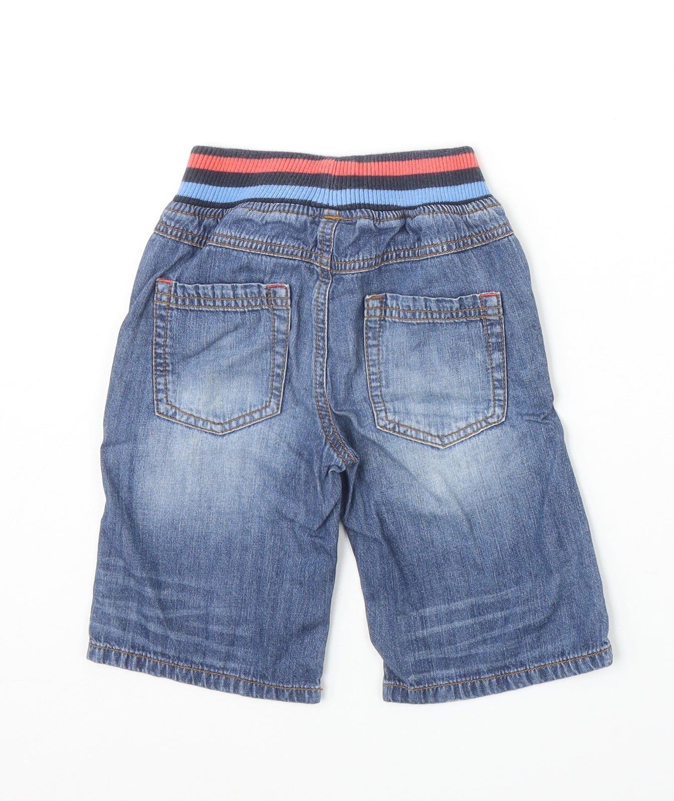 Mini Club Boys Blue 100% Cotton Bermuda Shorts Size 4-5 Years Regular Drawstring