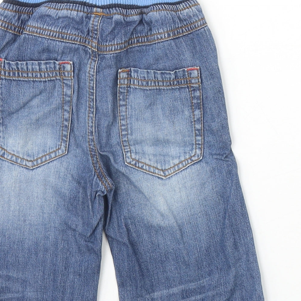 Mini Club Boys Blue 100% Cotton Bermuda Shorts Size 4-5 Years Regular Drawstring