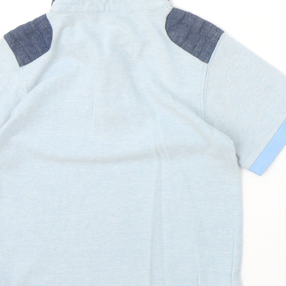 George Boys Blue 100% Cotton Basic Polo Size 4-5 Years Collared Button
