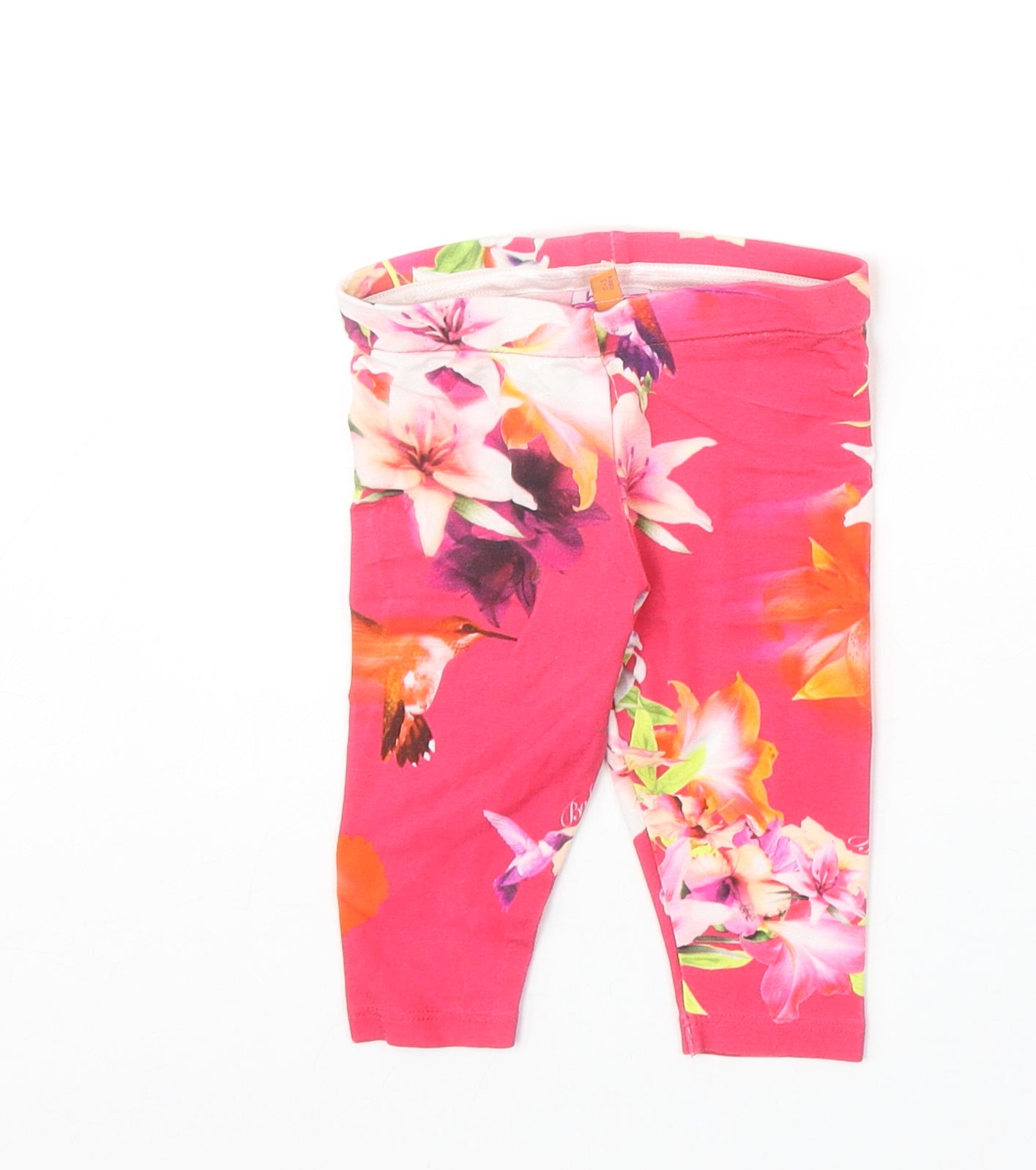 Ted Baker Girls Pink Floral Cotton Jogger Leggings Size 0-3 Months Pullover