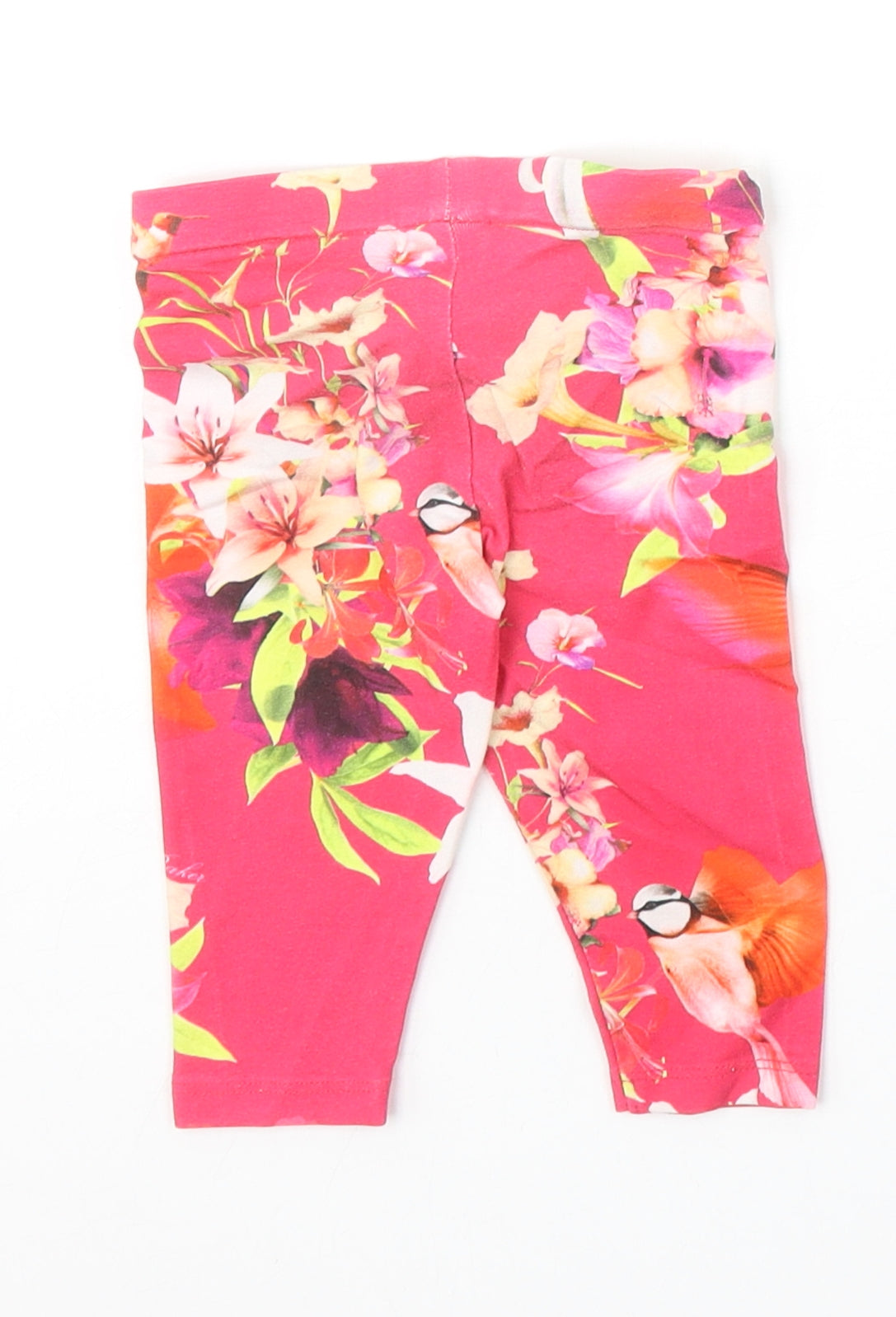 Ted Baker Girls Pink Floral Cotton Jogger Leggings Size 0-3 Months Pullover