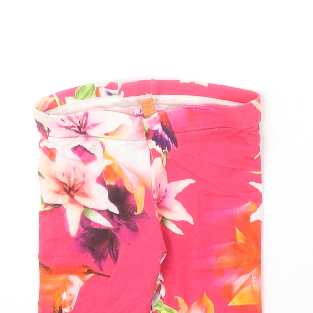Ted Baker Girls Pink Floral Cotton Jogger Leggings Size 0-3 Months Pullover