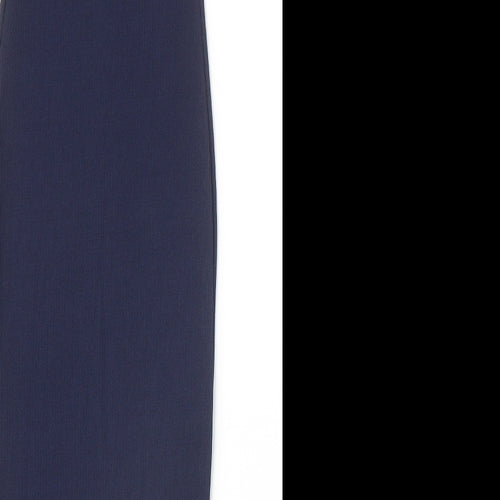 PRETTYLITTLETHING Womens Blue Polyester Bodycon Size 4 V-Neck Pullover - Ribbed