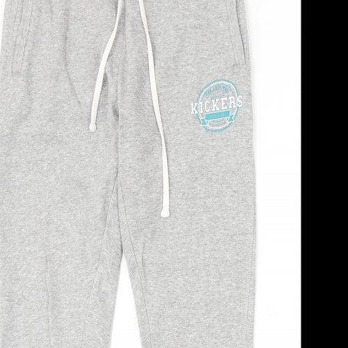 Kickers Womens Grey Cotton Sweatpants Trousers Size 10 Regular Drawstring
