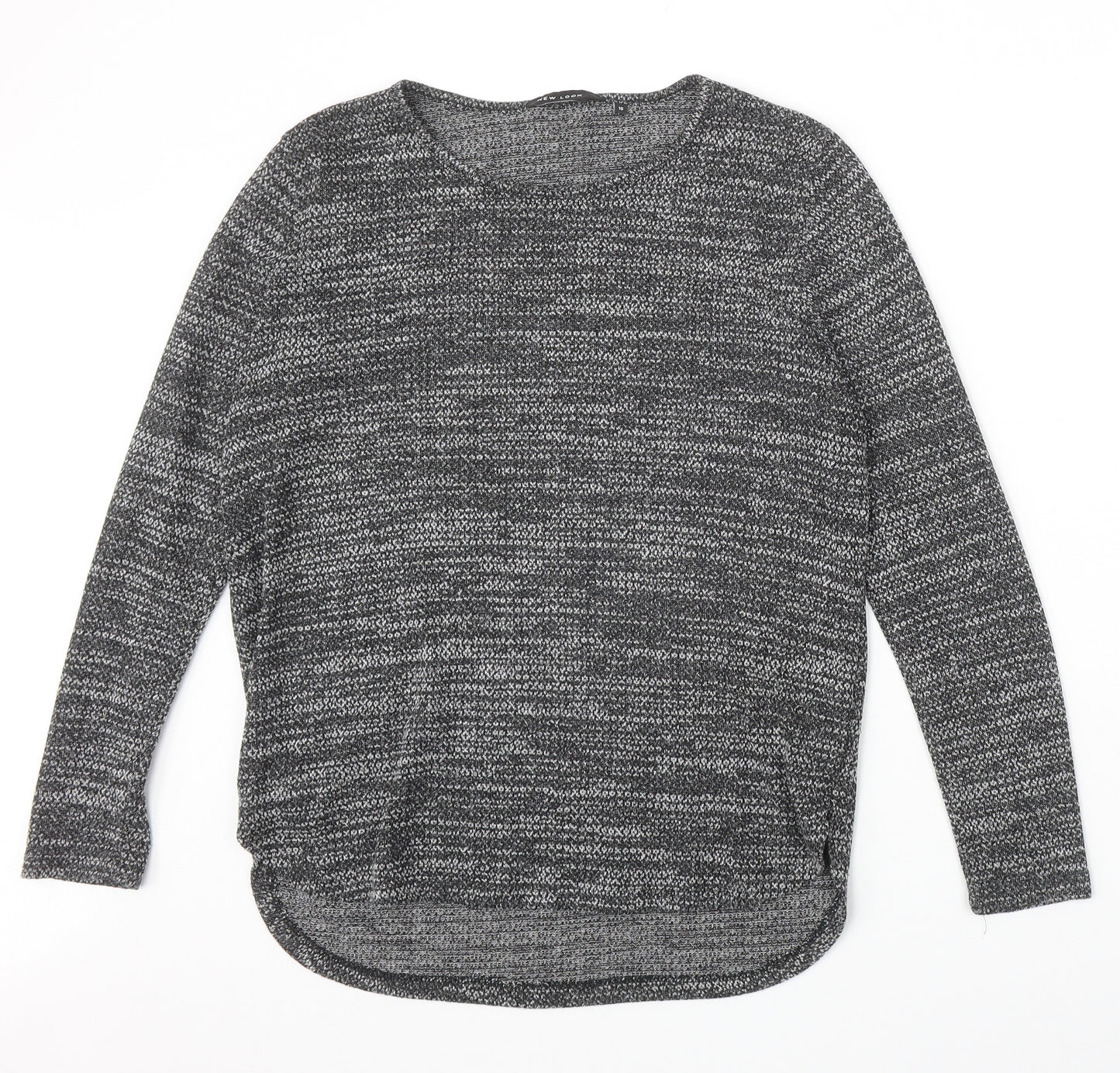 New Look Womens Black Round Neck Polyester Pullover Jumper Size 10