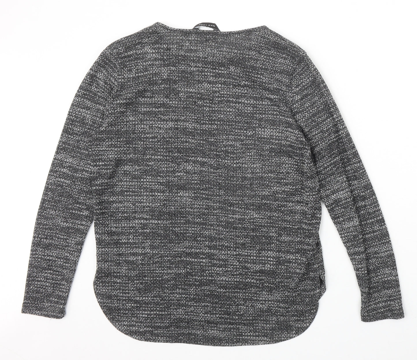 New Look Womens Black Round Neck Polyester Pullover Jumper Size 10