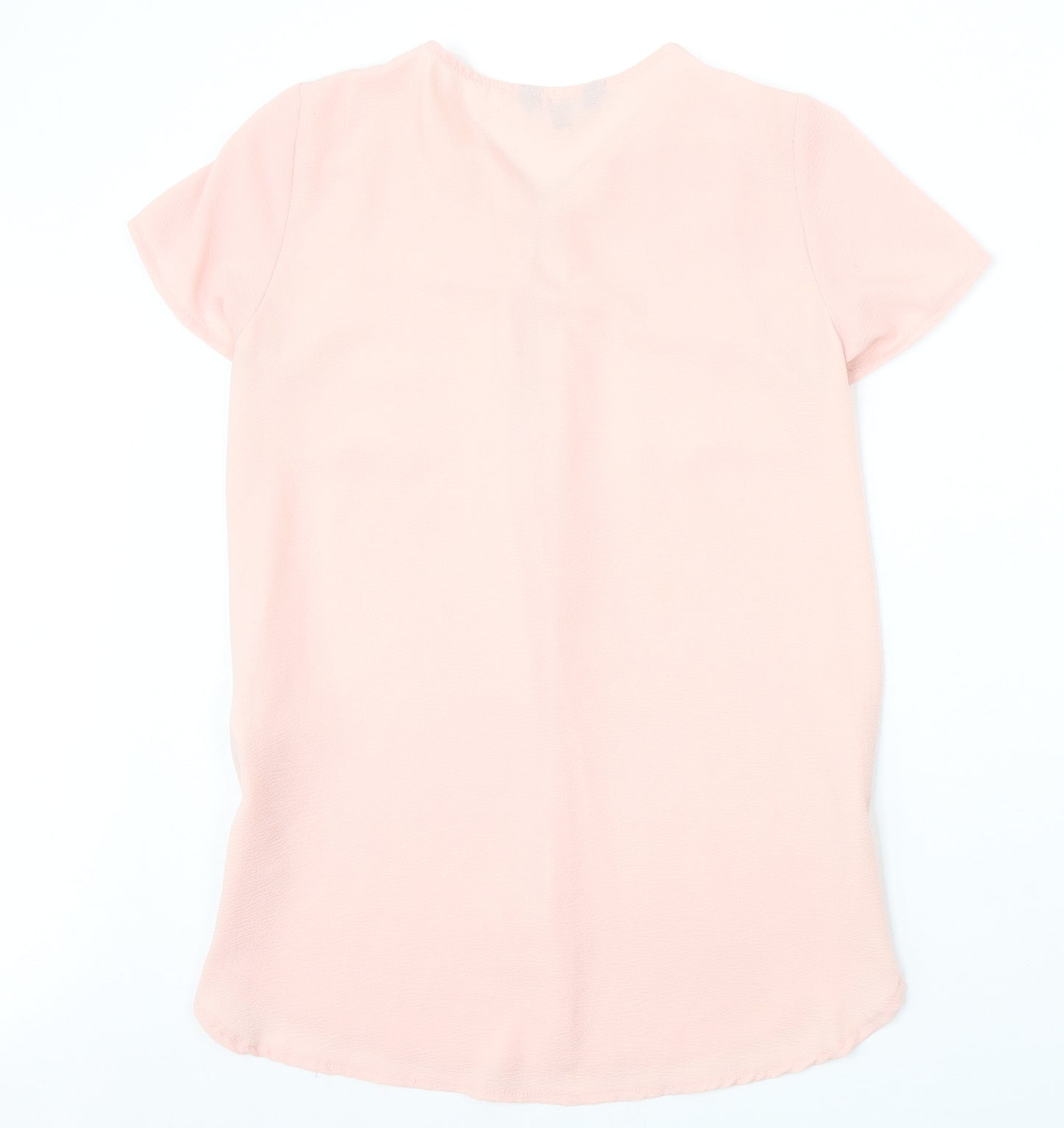 New Look Womens Pink Polyester Tunic Blouse Size 10 V-Neck