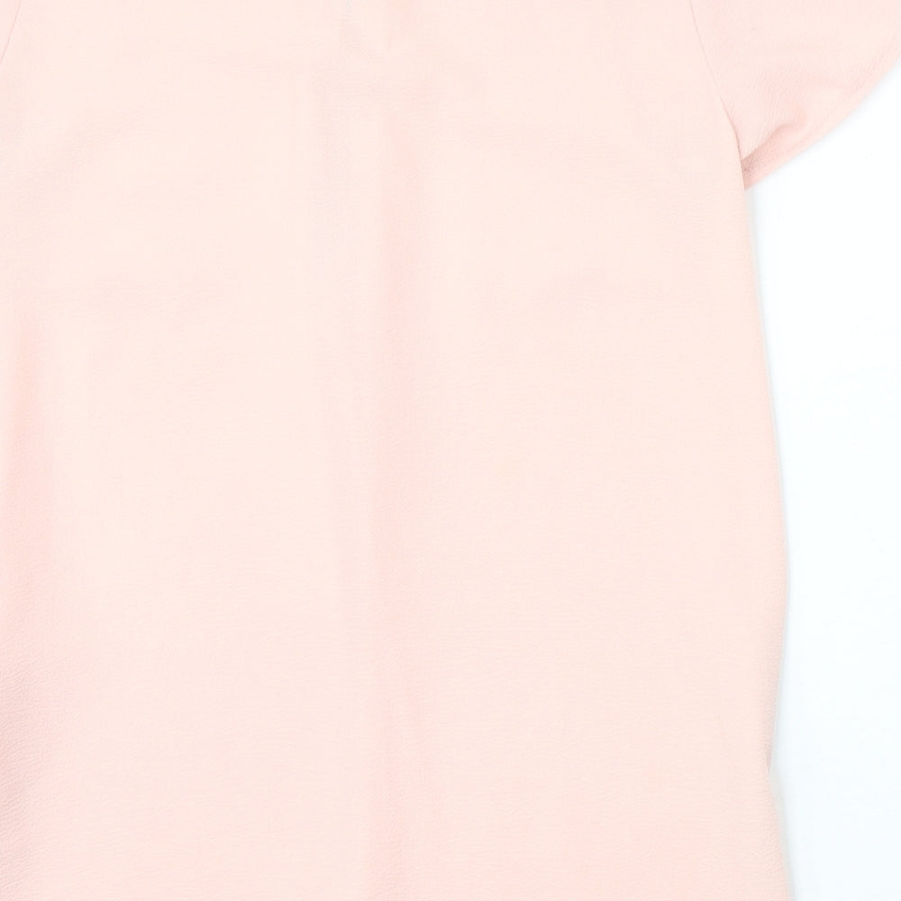 New Look Womens Pink Polyester Tunic Blouse Size 10 V-Neck