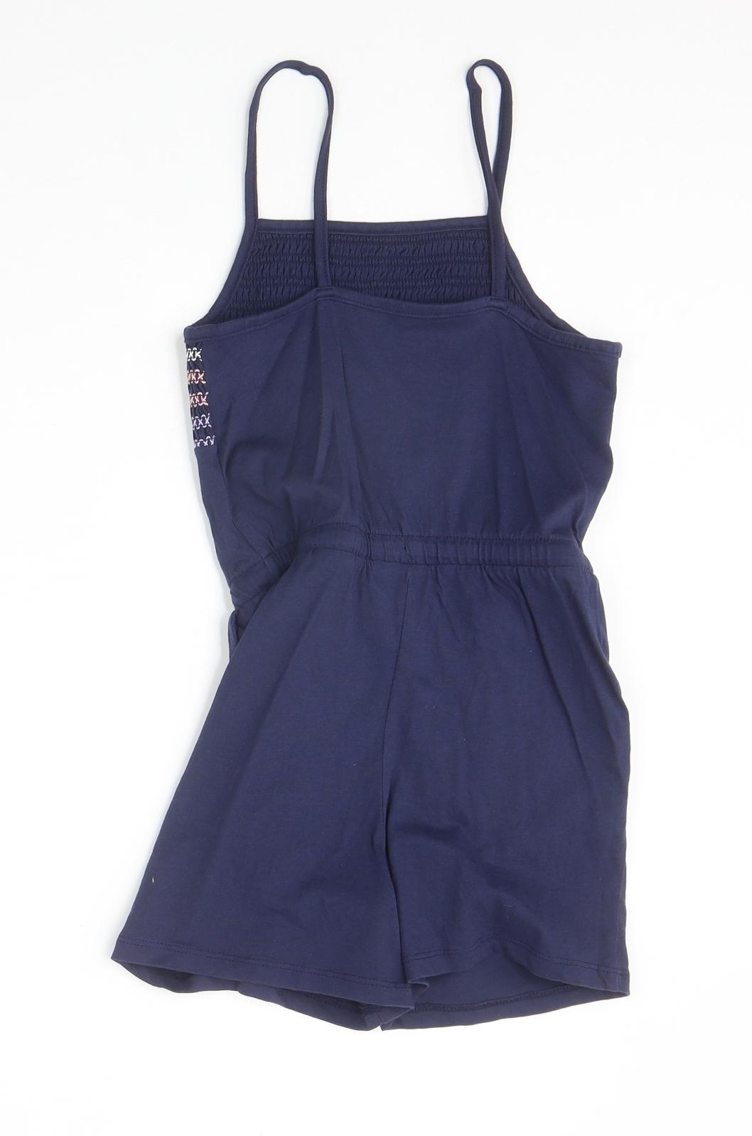 Nutmeg Girls Blue 100% Cotton Playsuit One-Piece Size 7-8 Years Pullover