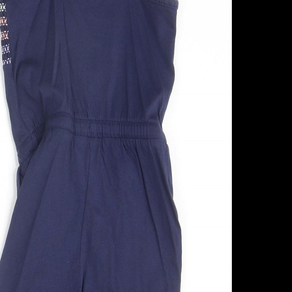 Nutmeg Girls Blue 100% Cotton Playsuit One-Piece Size 7-8 Years Pullover