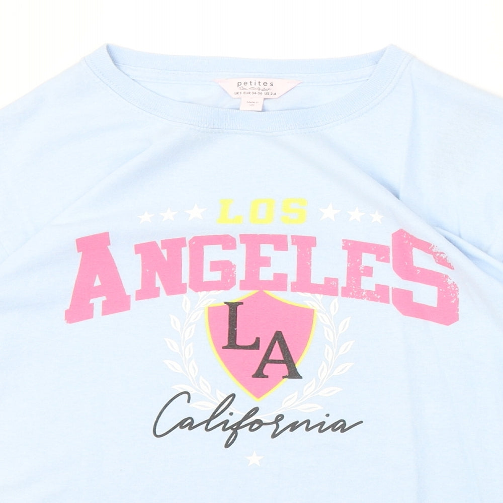 Miss Etam Womens Blue Polyester Basic T-Shirt Size S Round Neck - Los Angeles