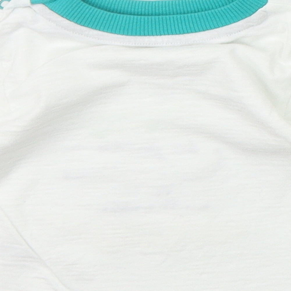 Nutmeg Boys White 100% Cotton Pullover T-Shirt Size 6-9 Months Boat Neck Pullover - Alligator