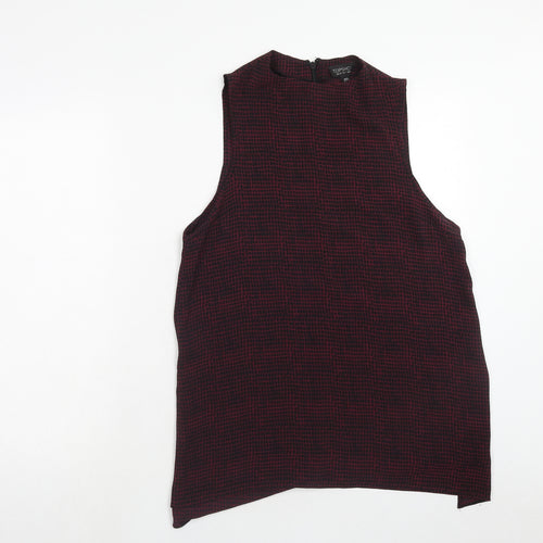 Topshop Womens Purple Geometric Polyester Tunic Tank Size 10 Round Neck