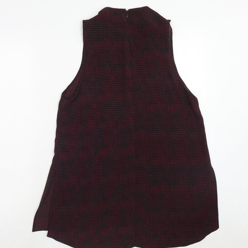Topshop Womens Purple Geometric Polyester Tunic Tank Size 10 Round Neck