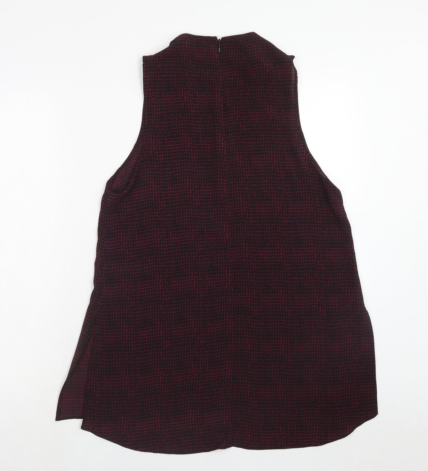 Topshop Womens Purple Geometric Polyester Tunic Tank Size 10 Round Neck