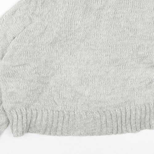 New Look Womens Grey Round Neck Acrylic Pullover Jumper Size S
