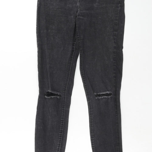 Zara Womens Black Cotton Skinny Jeans Size 8 Regular Zip