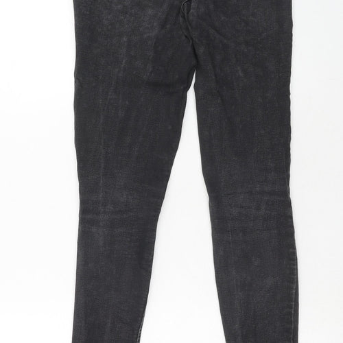 Zara Womens Black Cotton Skinny Jeans Size 8 Regular Zip