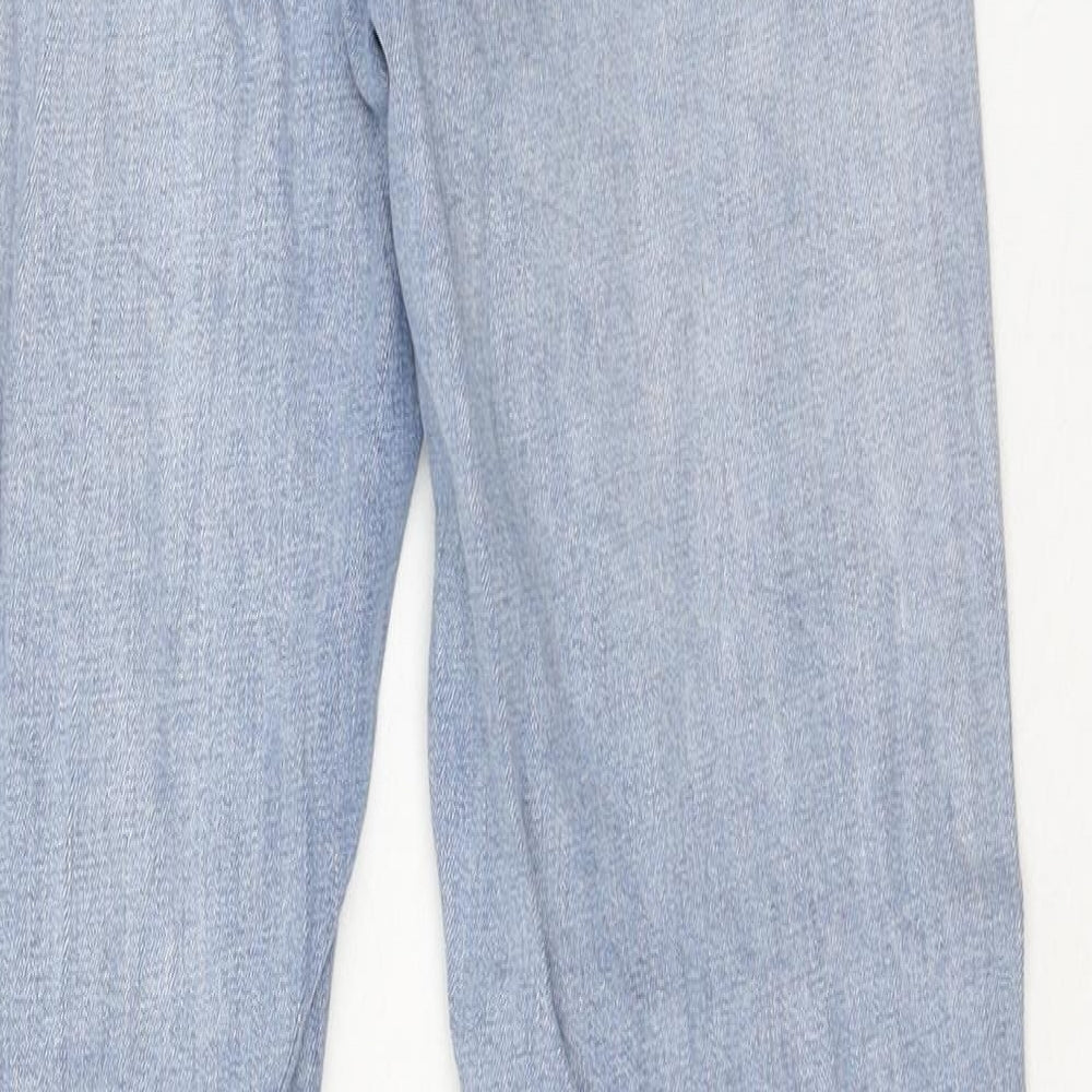 Zara Womens Blue Cotton Straight Jeans Size 8 Regular Zip