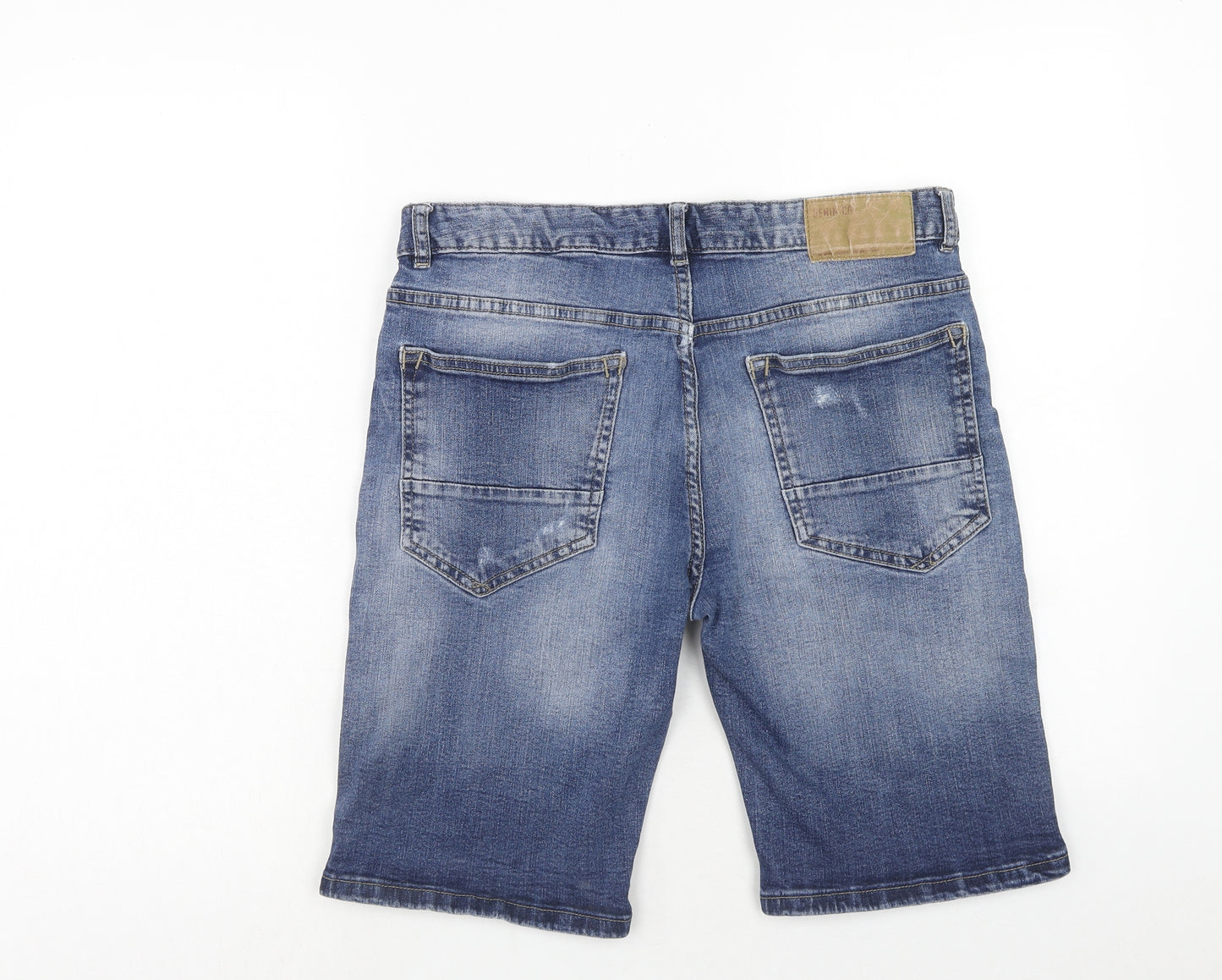 Denim & Co. Mens Blue Cotton Bermuda Shorts Size 32 in Regular Zip