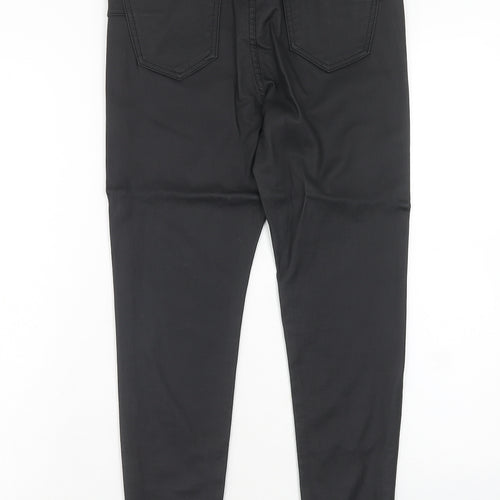 New Look Womens Black Viscose Trousers Size 12 Regular Zip