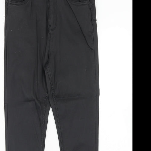 New Look Womens Black Viscose Trousers Size 12 Regular Zip