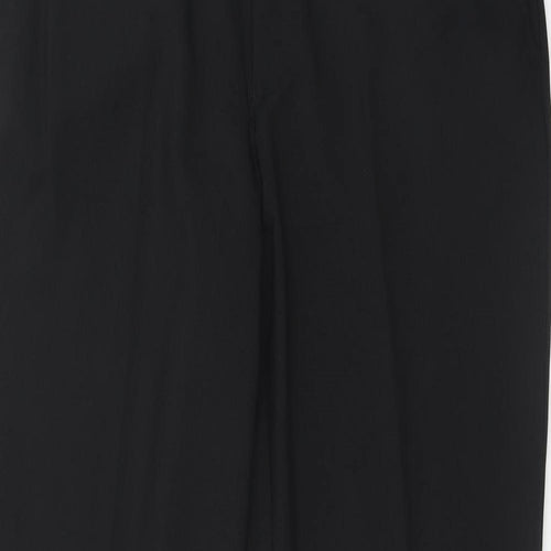 F&F Mens Black Polyester Dress Pants Trousers Size 28 in L33 in Regular Zip - Long Leg