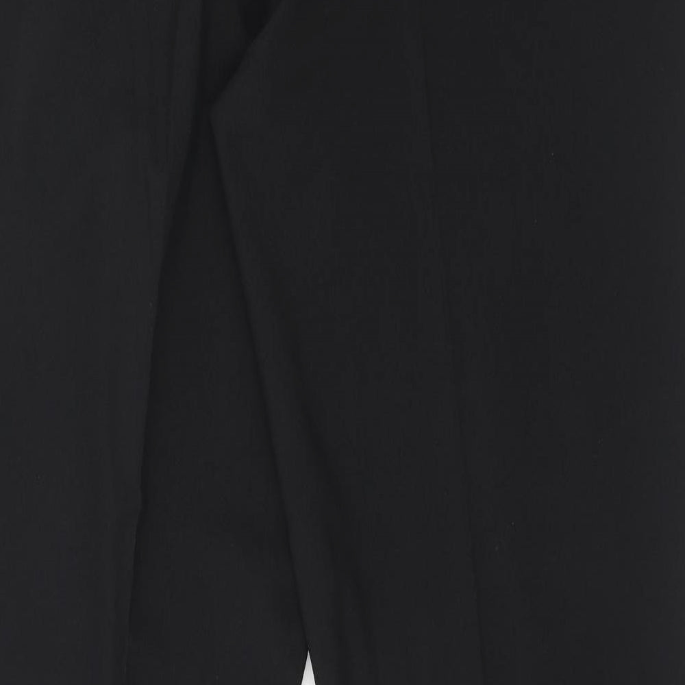 F&F Mens Black Polyester Dress Pants Trousers Size 28 in L33 in Regular Zip - Long Leg