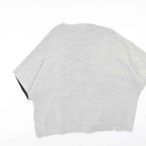 Atmosphere Womens Grey Round Neck Acrylic Cardigan Jumper Size S - Size S-M