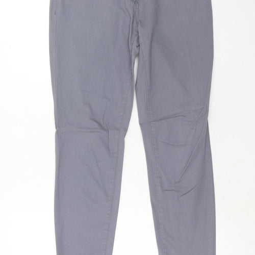 H&M Womens Grey Cotton Skinny Jeans Size 10 Regular Zip