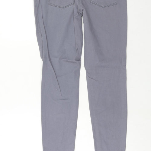 H&M Womens Grey Cotton Skinny Jeans Size 10 Regular Zip