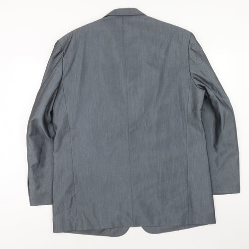 ALS Mens Blue Polyester Jacket Blazer Size 44 Regular