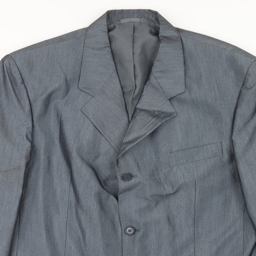 ALS Mens Blue Polyester Jacket Blazer Size 44 Regular