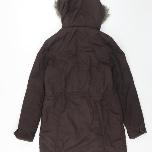 NEXT Womens Brown Parka Coat Size 8 Zip