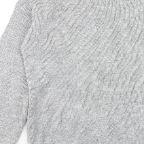 Boohoo Womens Grey Round Neck Acrylic Pullover Jumper Size S - What the Elf Size S-M
