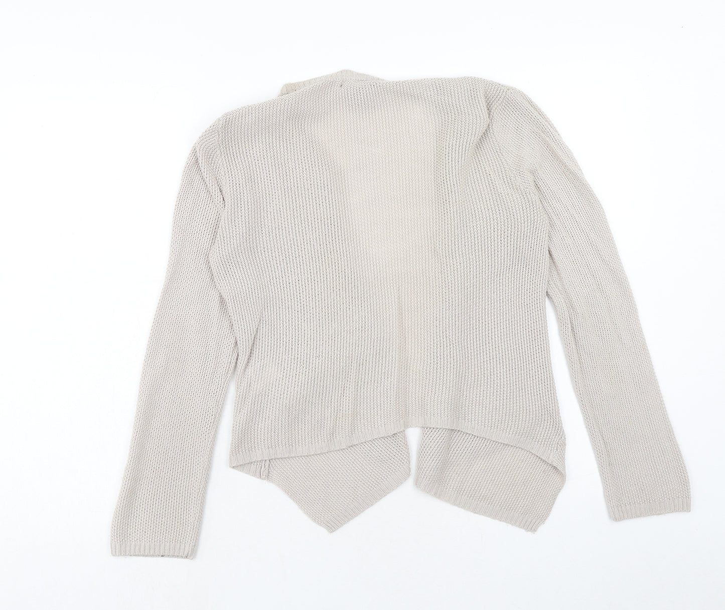 H&M Womens Beige V-Neck Acrylic Cardigan Jumper Size S