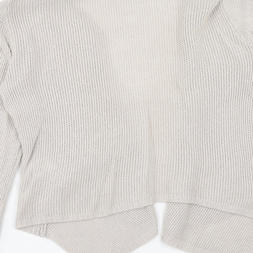 H&M Womens Beige V-Neck Acrylic Cardigan Jumper Size S