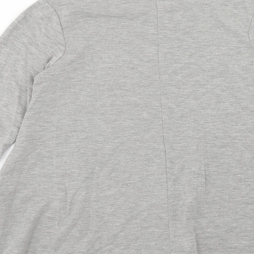 Boohoo Womens Grey Polyester Basic T-Shirt Size 6 Round Neck