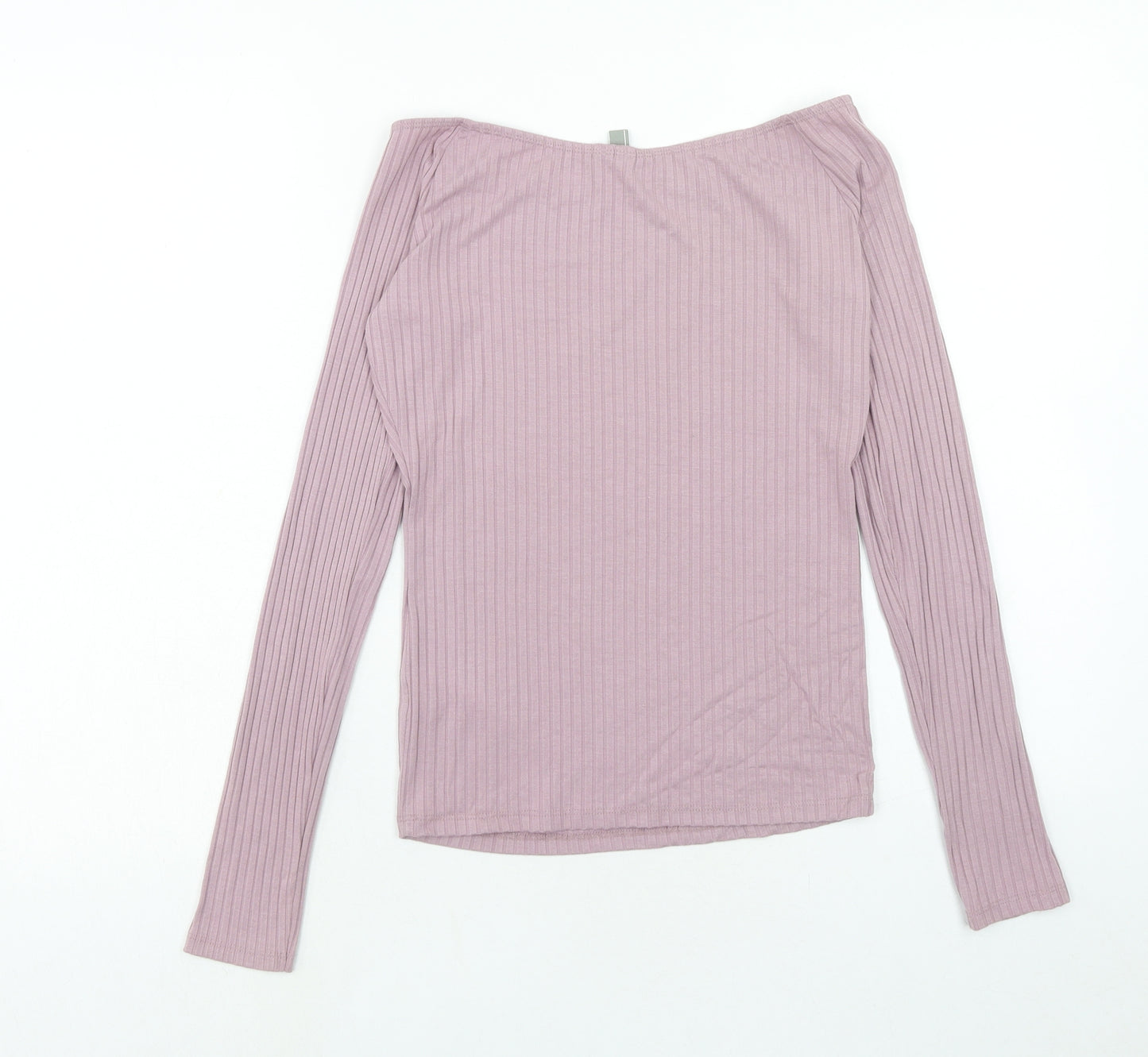 ASOS Womens Purple Viscose Basic T-Shirt Size 12 Off the Shoulder