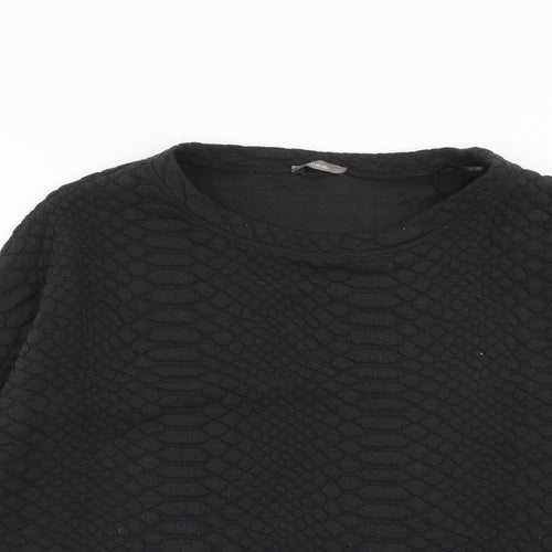 Dixie Womens Black Geometric Polyester Pullover Sweatshirt Size M Pullover