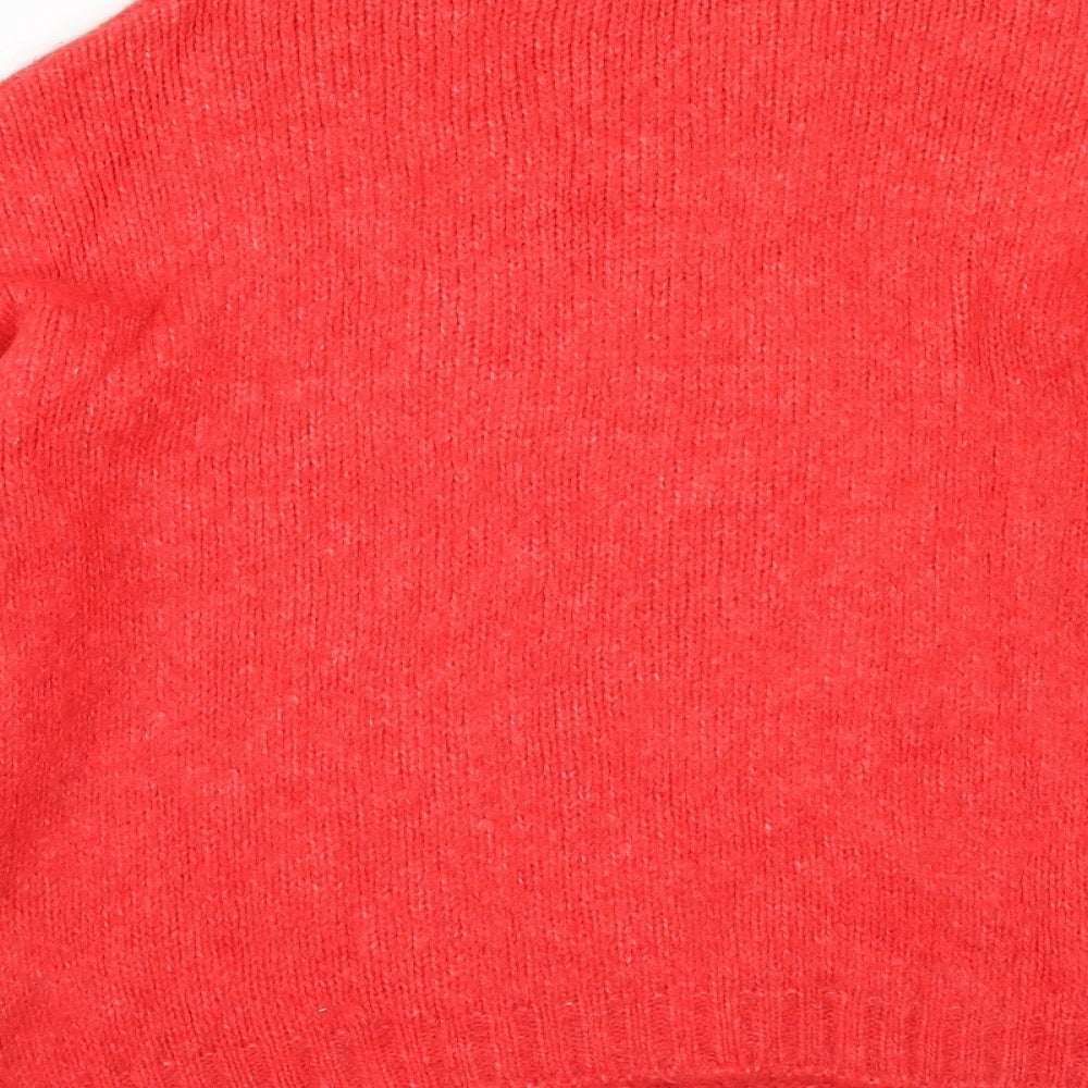 Principles Womens Red Round Neck Acrylic Pullover Jumper Size 12