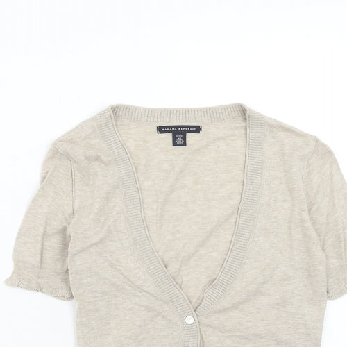Banana Republic Womens Beige V-Neck Cotton Cardigan Jumper Size XS
