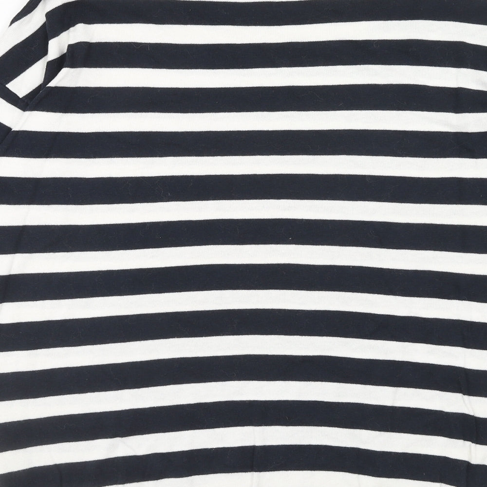 NEXT Womens Blue Round Neck Striped Cotton Pullover Jumper Size S