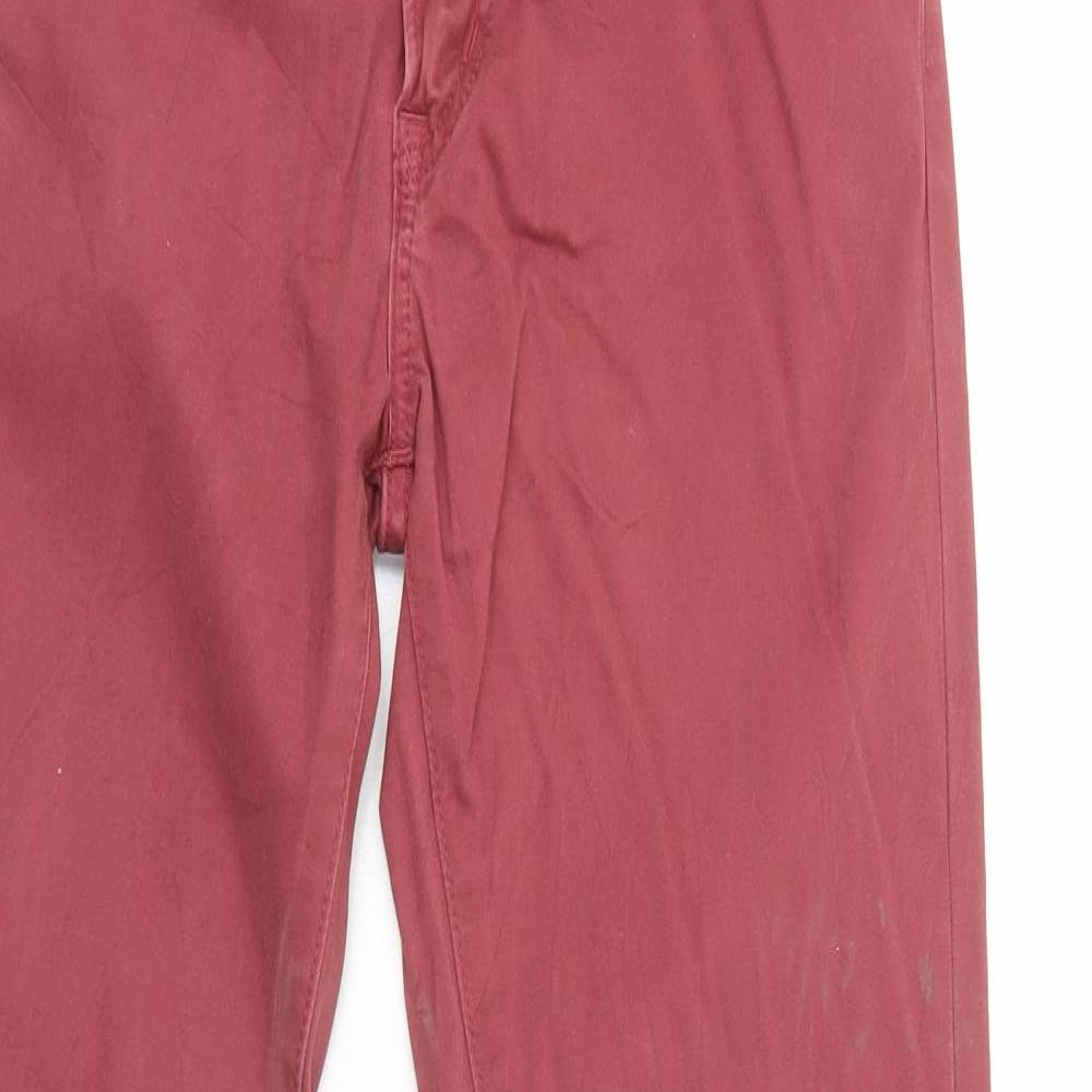 Uniqlo Womens Red Cotton Skinny Jeans Size XS Regular Zip