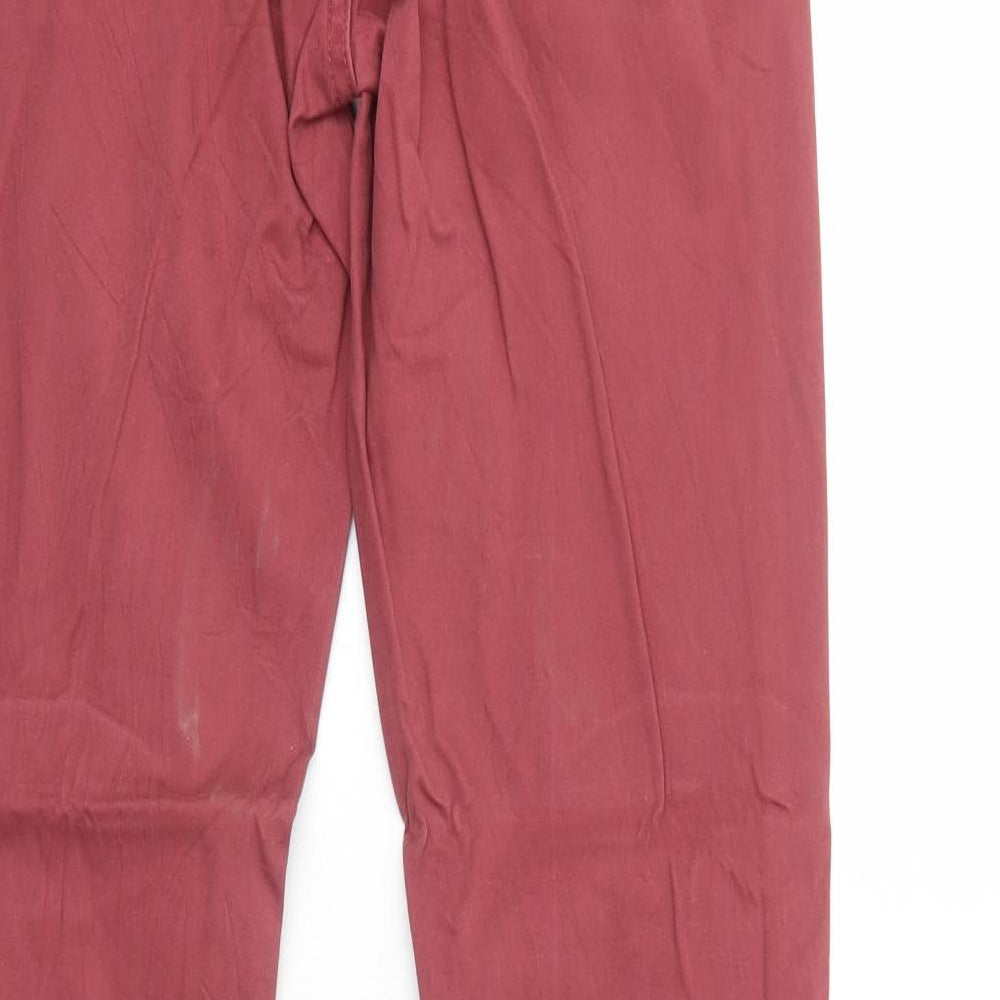Uniqlo Womens Red Cotton Skinny Jeans Size XS Regular Zip
