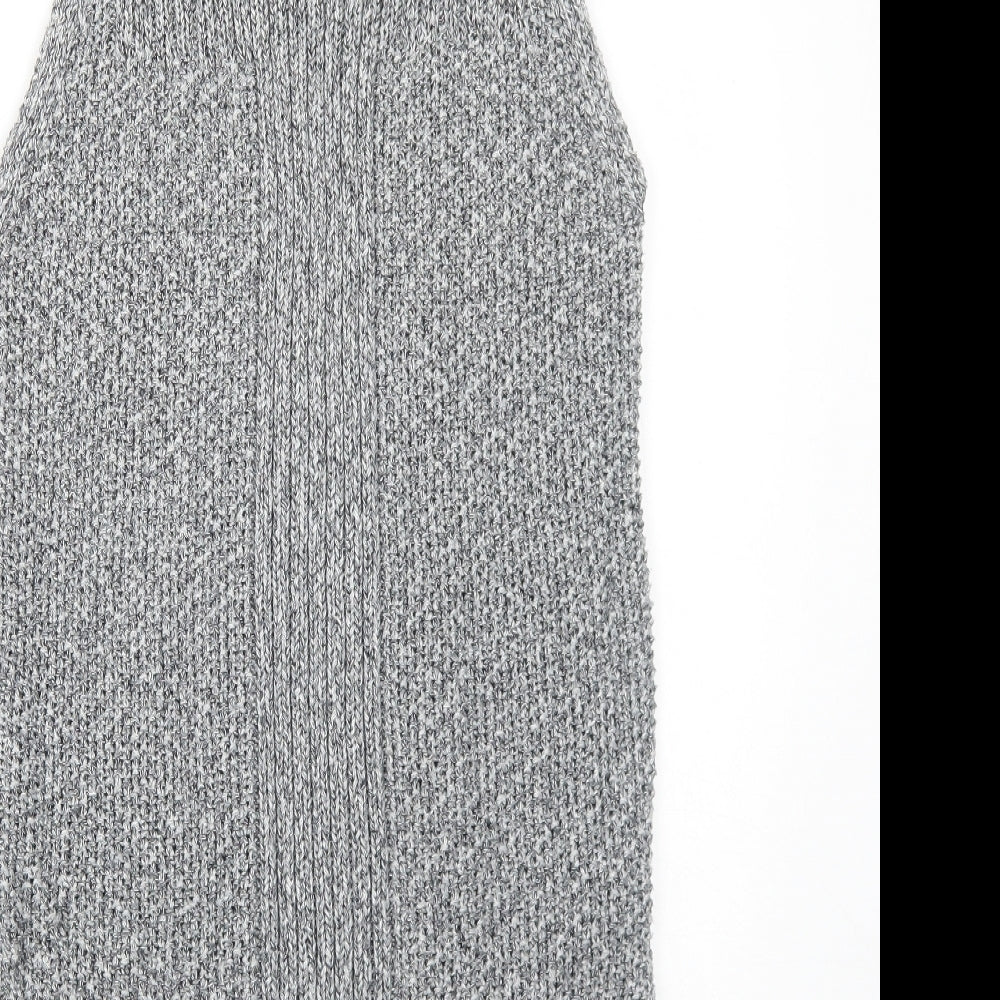 M&Co Womens Grey Acrylic Jumper Dress Size 12 Roll Neck Pullover
