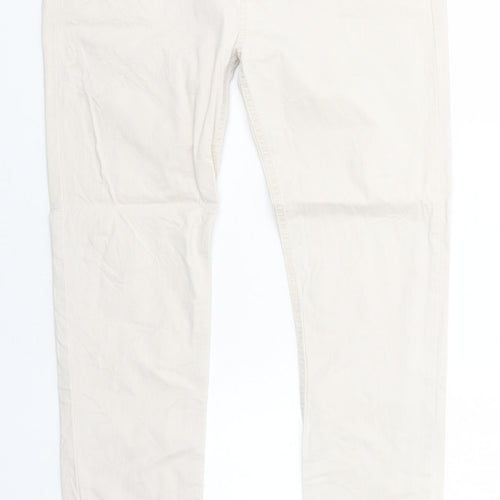 House of Lola Womens Ivory Cotton Skinny Jeans Size M Regular Zip