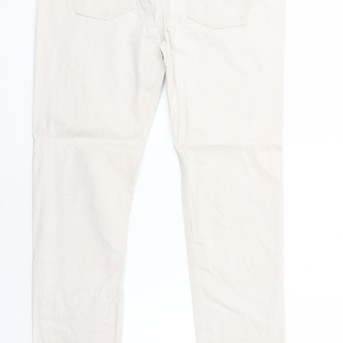 House of Lola Womens Ivory Cotton Skinny Jeans Size M Regular Zip