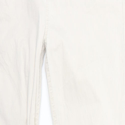 House of Lola Womens Ivory Cotton Skinny Jeans Size M Regular Zip